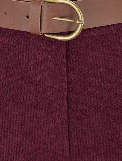 Pantalon droit en velours côtelé - Prune - 3