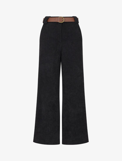 Pantalon droit en velours côtelé - Noir - 1