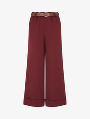 Pantalon ample à revers - Bordeaux - 1