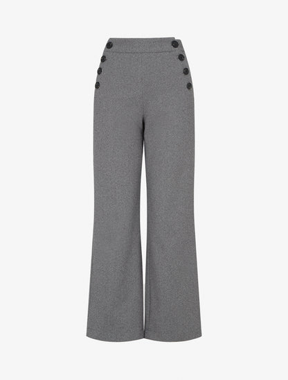 Pantaloni a palazzo dritti stampati a spina di pesce - Grigio
