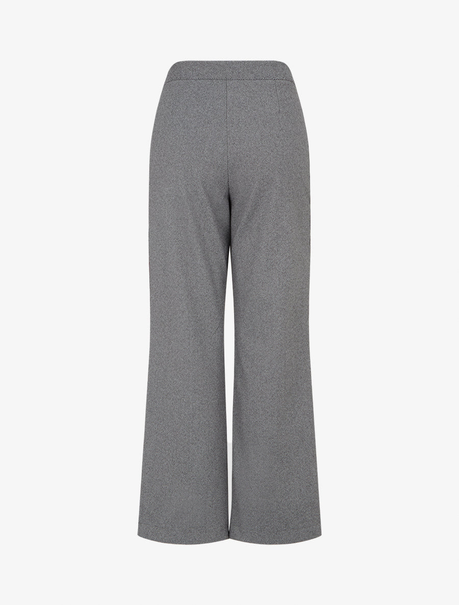 Pantaloni a palazzo dritti stampati a spina di pesce - Grigio