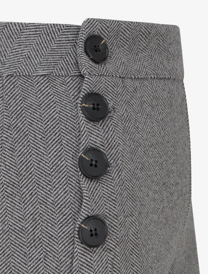 Pantaloni a palazzo dritti stampati a spina di pesce - Grigio