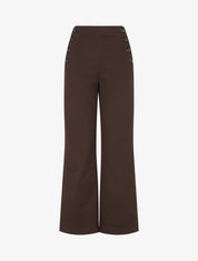 Pantalon à pont droit imprimé chevron - Marron - 1
