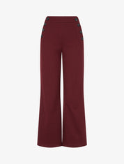 Pantalon à pont droit imprimé chevron - Bordeaux - 1