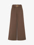 Pantalon élastiqué coupe ample - Marron - 1