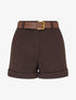 Short à revers imprimé chevron - Marron - 1