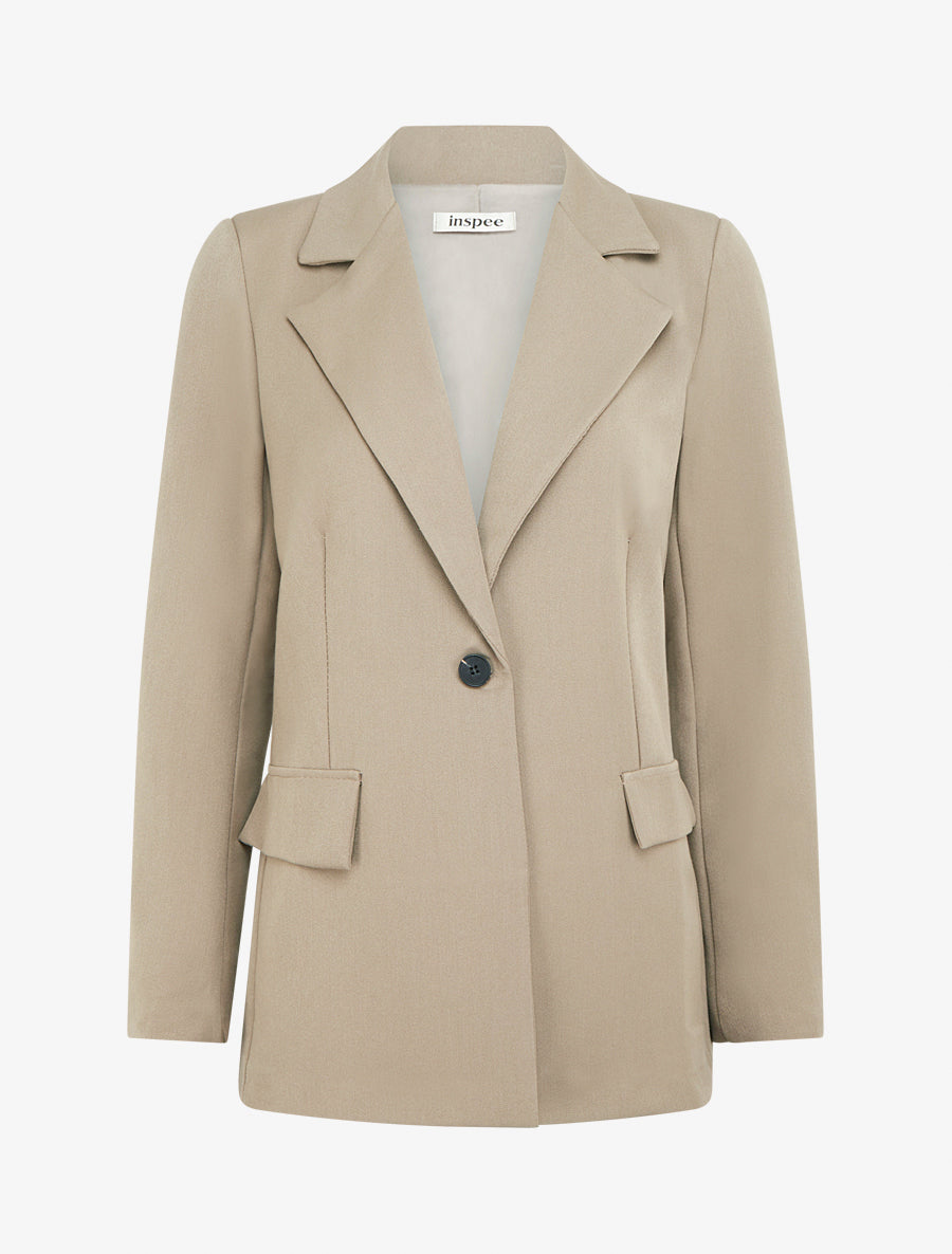Blazer droit à épaulettes - Taupe - 1