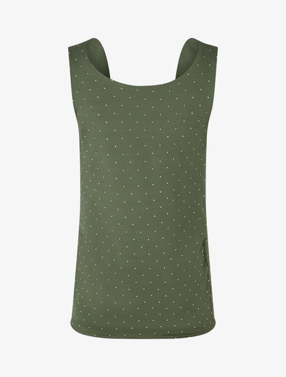 Top uni sans manches à strass - Kaki - 2