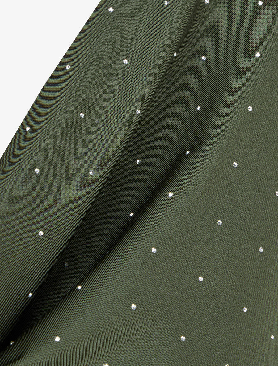 Top uni sans manches à strass - Kaki - 3