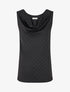 Top uni sans manches à strass - Noir - 1