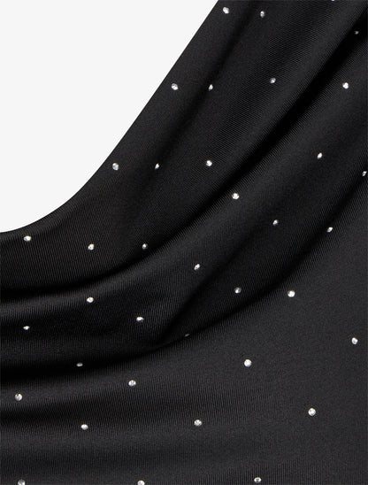 Top uni sans manches à strass - Noir - 3