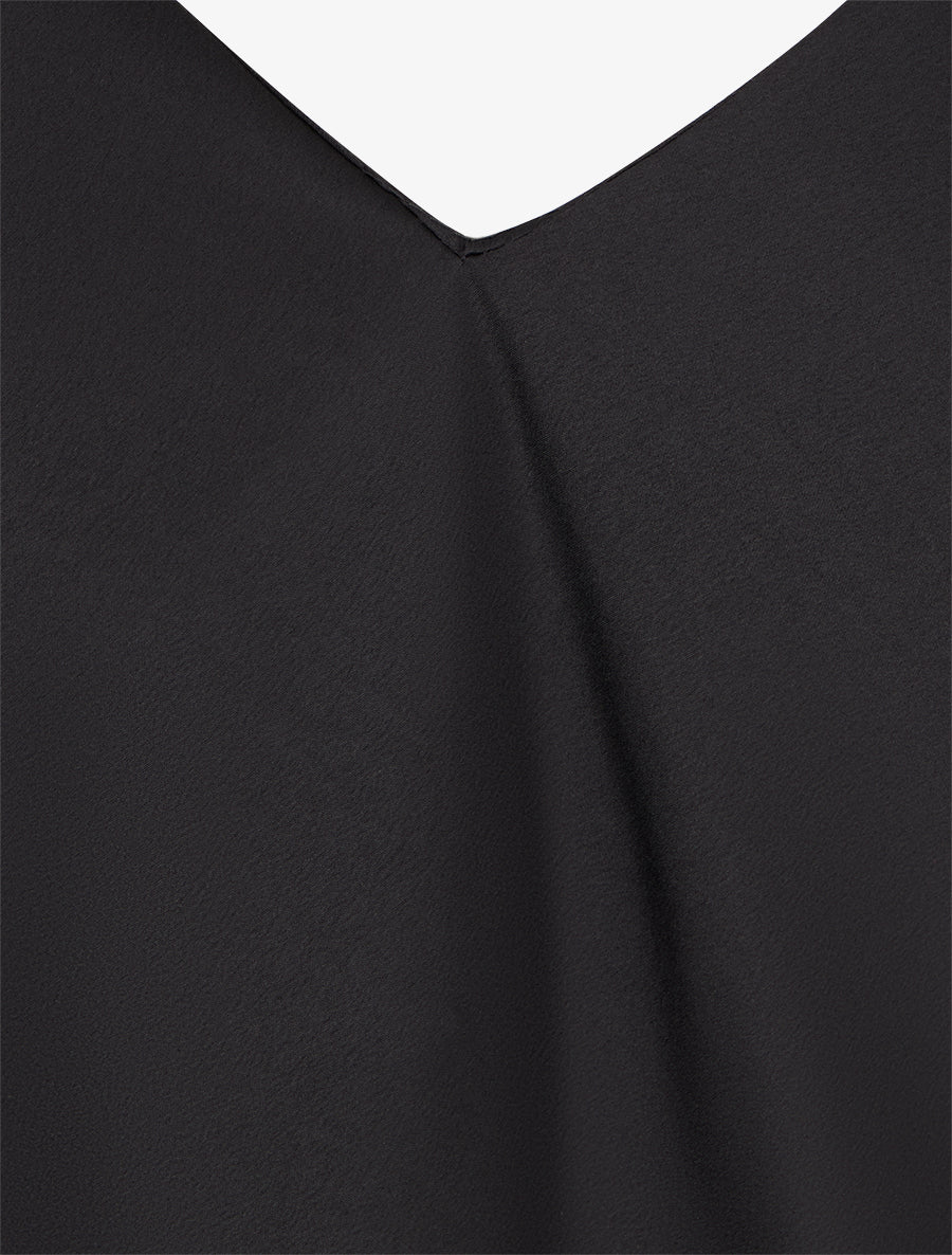 Top satiné à empiècement bijoux - Noir - 3