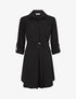 Robe chemise fluide et ceinturée - Noir - 1