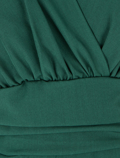 Combinaison unie à dos élastiqué - Vert sapin - 3