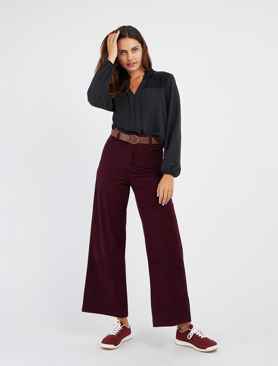 Blusa fluida a palloncino con dettaglio all&