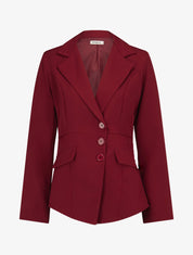 Veste asymétrique fermeture à 3 boutons - Bordeaux - 4