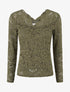 Top uni en dentelle - Kaki - 1