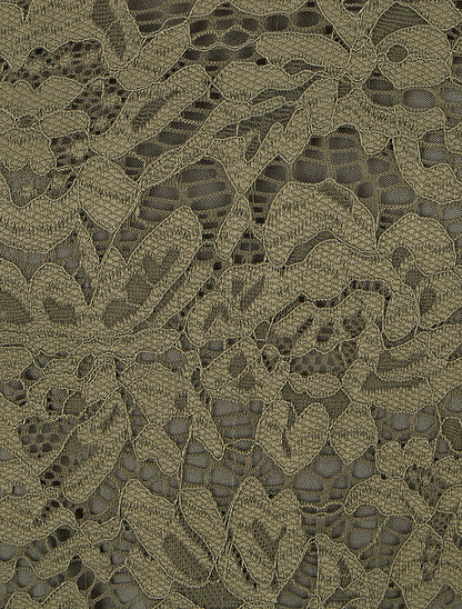 Top uni en dentelle - Kaki - 3