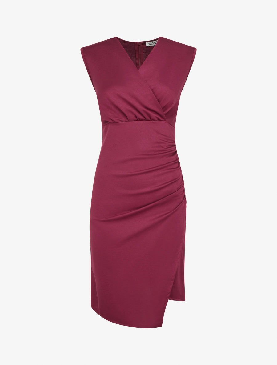 Robe sans manches style portefeuille - Bordeaux - 1