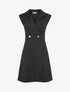 Robe évasée sans manches à col cache-coeur - Noir - 1