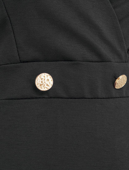 Robe évasée sans manches à col cache-coeur - Noir - 3