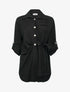 Chemise asymétrique effet drapé - Noir - 1