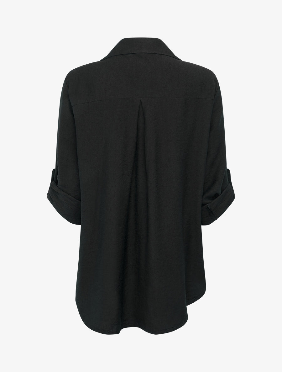 Chemise asymétrique effet drapé - Noir - 2