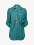 Chemise asymétrique effet drapé - Vert foncé - 1