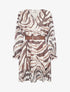 Robe col cache-coeur imprimé zèbré - Marron - 1