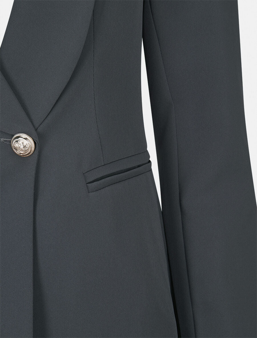 Veste à col smoking - Gris foncé - 3