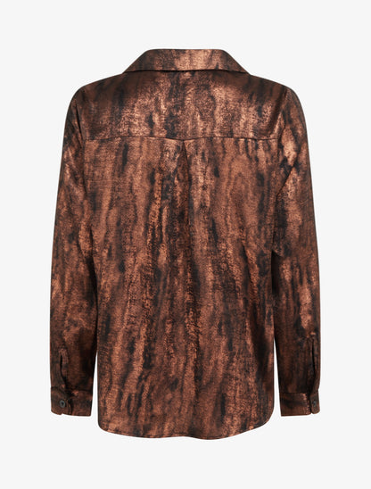 Chemise fluide irisée coupe droite - Rouille - 2