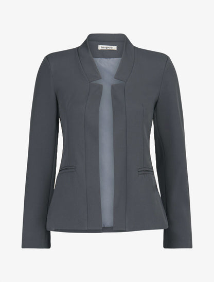 Veste à col cranté - Gris foncé - 1