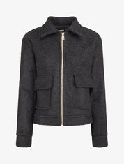 Cappotto corto con tasche a pattina - Nero