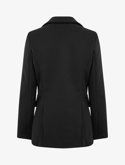 Manteau court à poches décoratives - Noir - 2