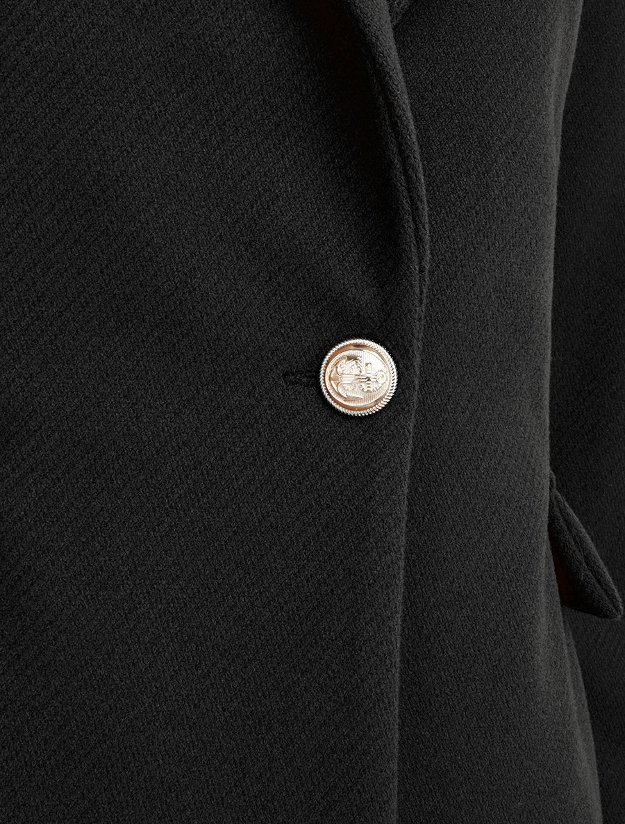 Manteau court à poches décoratives - Noir - 3