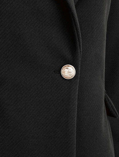 Manteau court à poches décoratives - Noir - 3