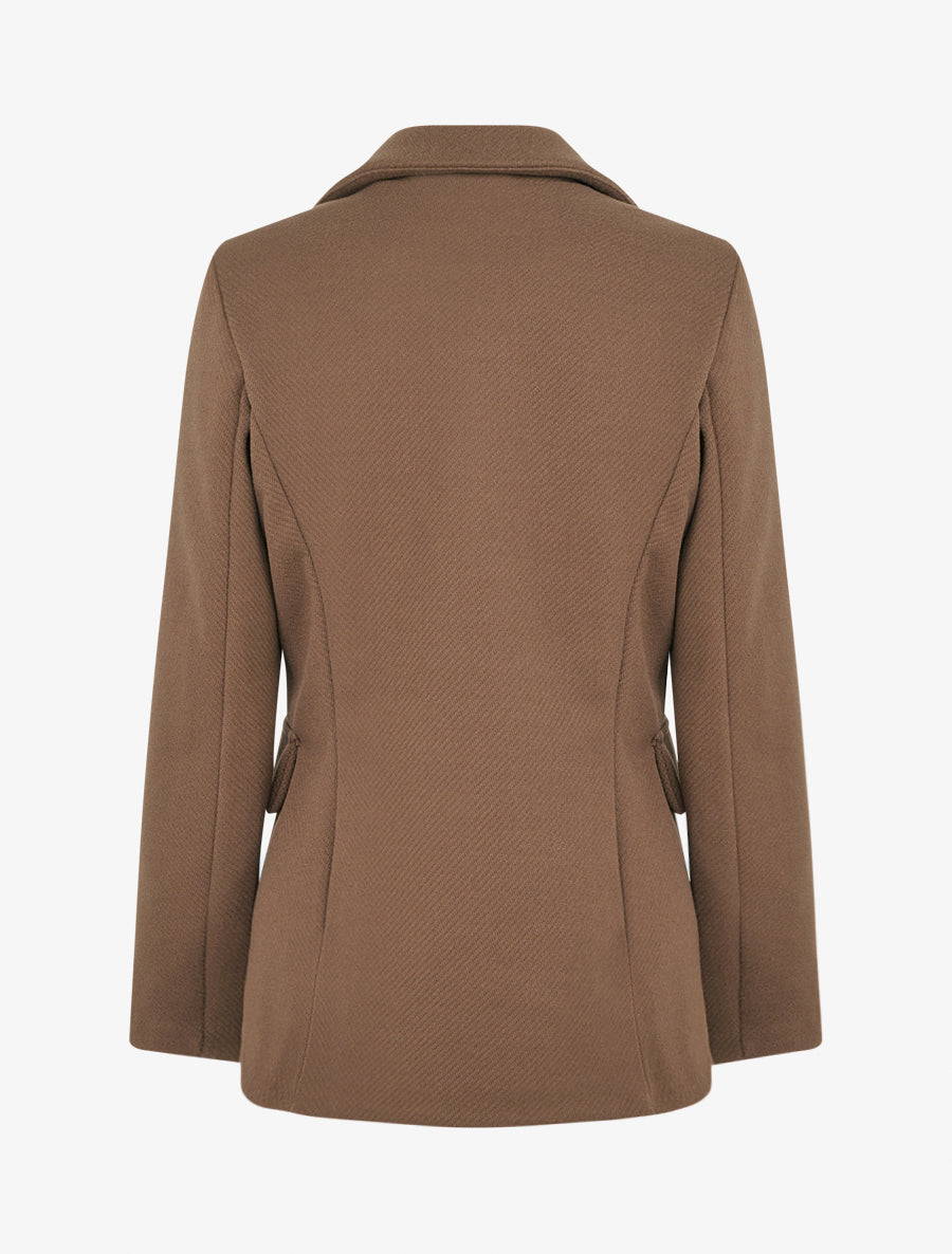 Manteau court à poches décoratives - Marron clair - 2