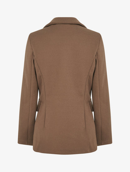 Manteau court à poches décoratives - Marron clair - 2