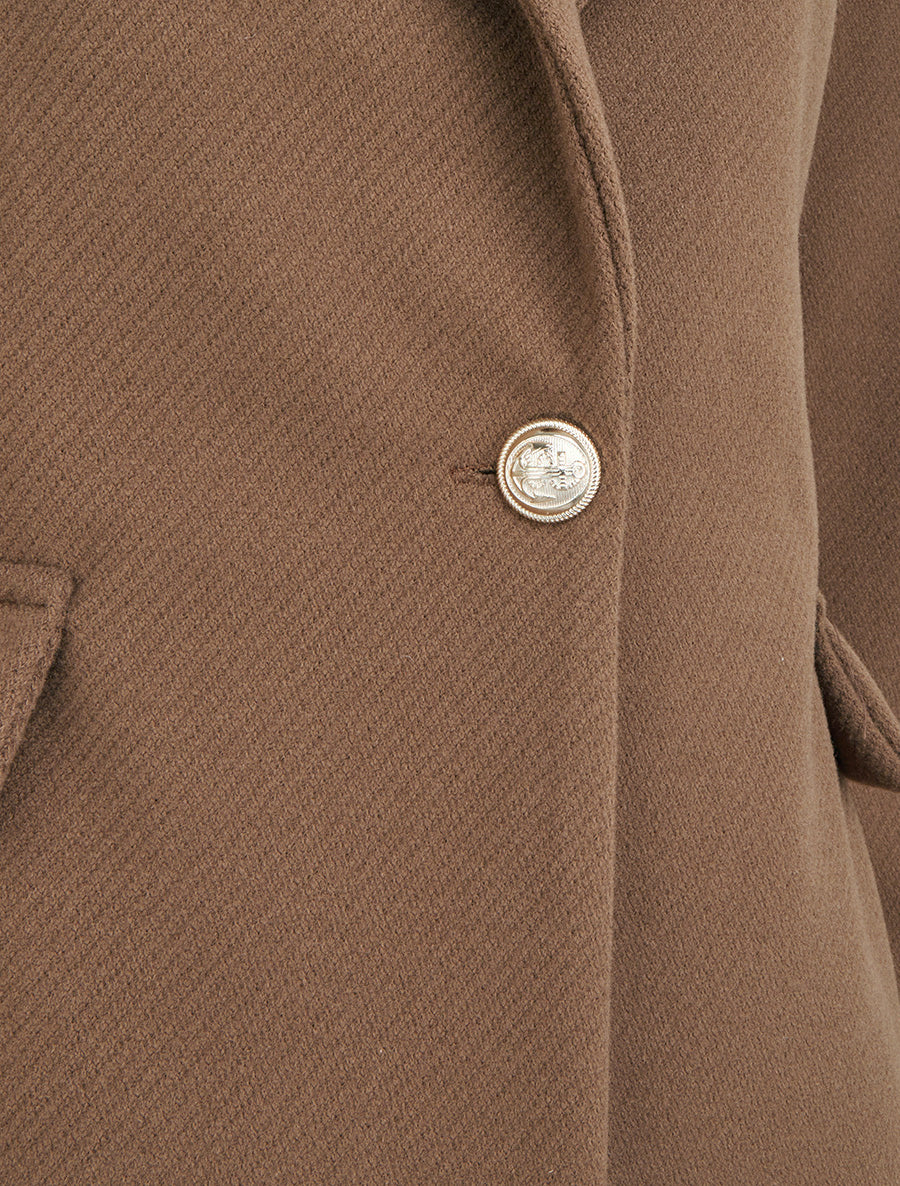 Manteau court à poches décoratives - Marron clair - 3