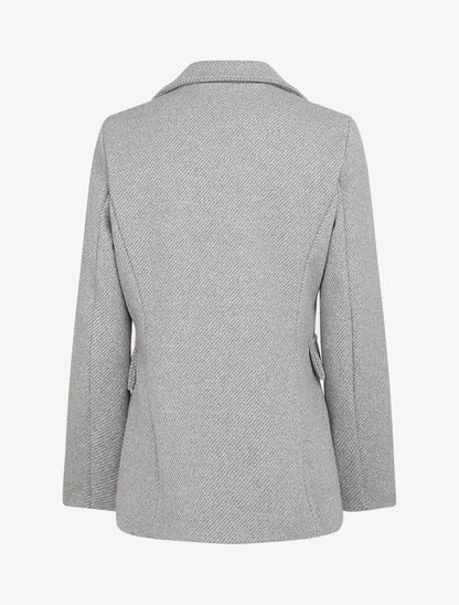 Manteau court à poches décoratives - Gris - 2