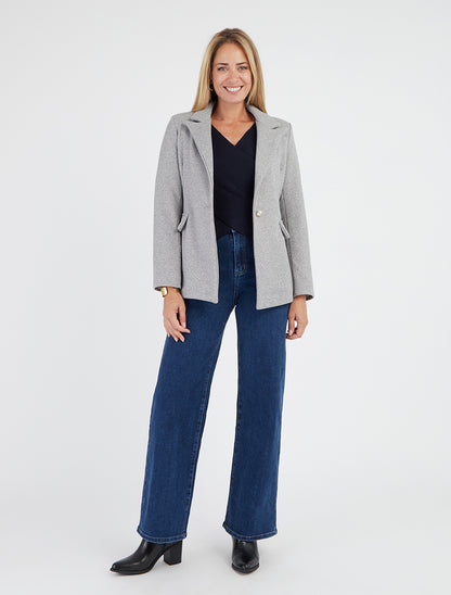 Manteau court à poches décoratives - Gris - 8