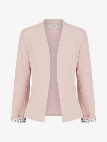 Veste droite à épaulettes - Rose poudré - 1