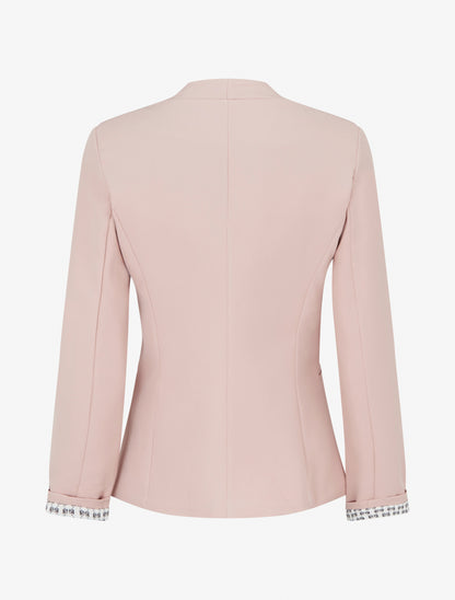 Veste droite à épaulettes - Rose poudré - 2