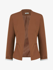Veste droite à épaulettes - Marron - 1