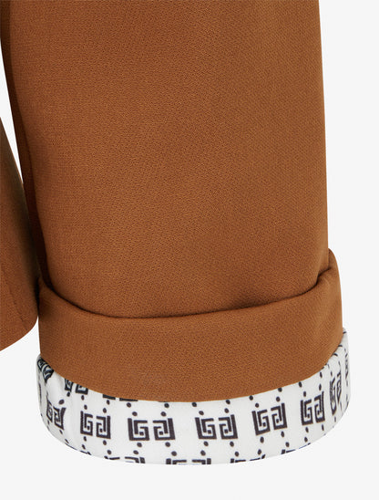 Veste droite à épaulettes - Camel - 3