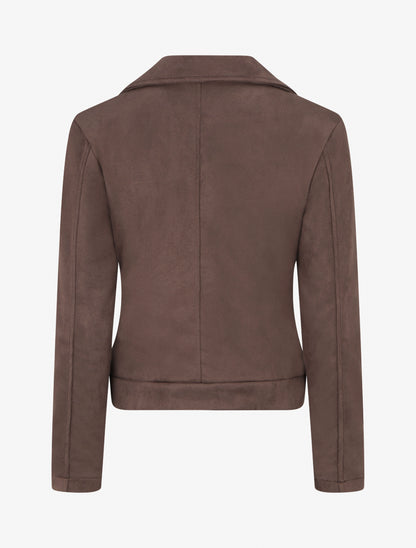 Veste en suédine style perfecto - Marron - 2