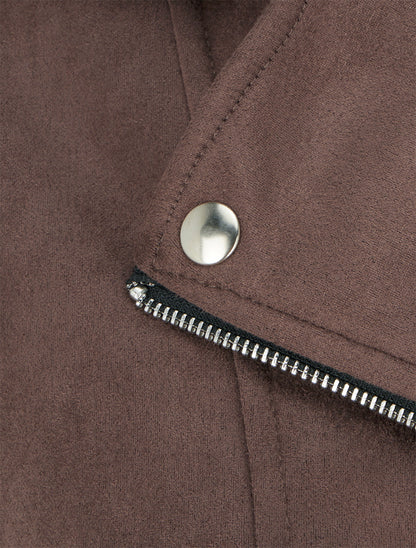 Veste en suédine style perfecto - Marron - 3