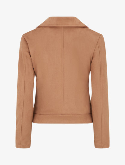 Veste en suédine style perfecto - Camel - 2