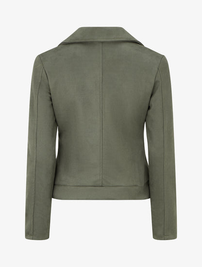 Veste en suédine style perfecto - Kaki - 2