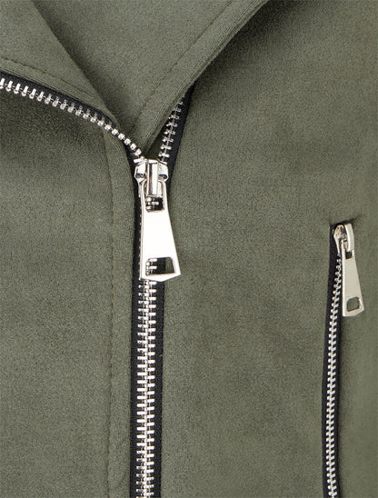Veste en suédine style perfecto - Kaki - 3